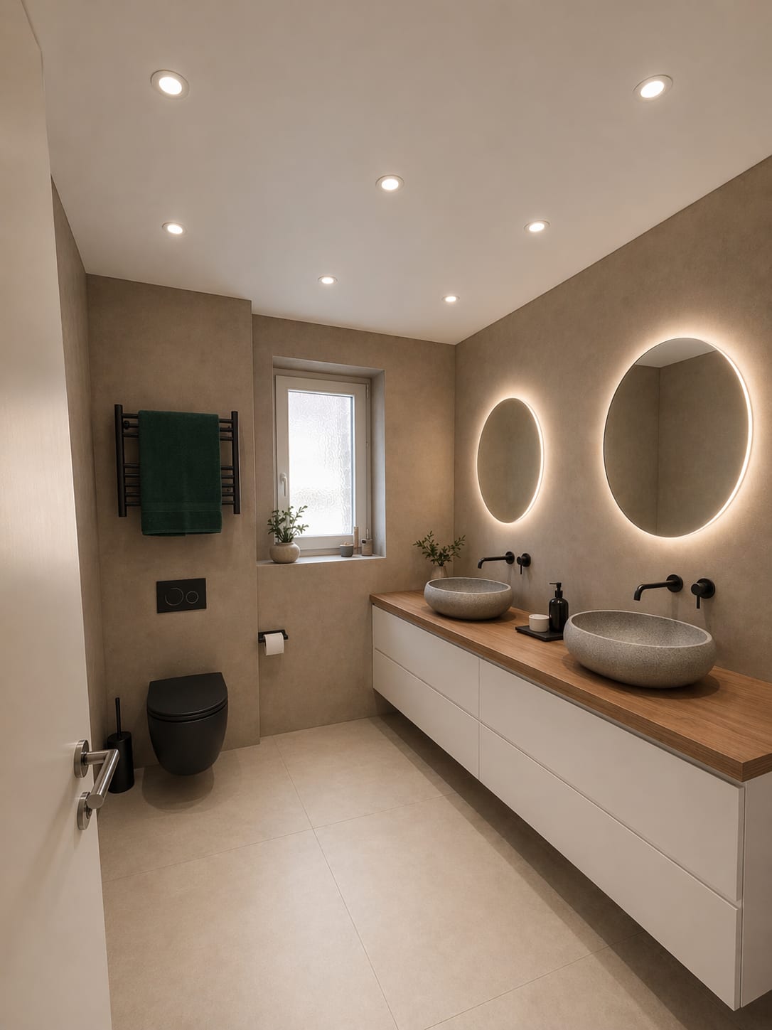 Salle de bain en béton ciré réalisée par Ambicolor